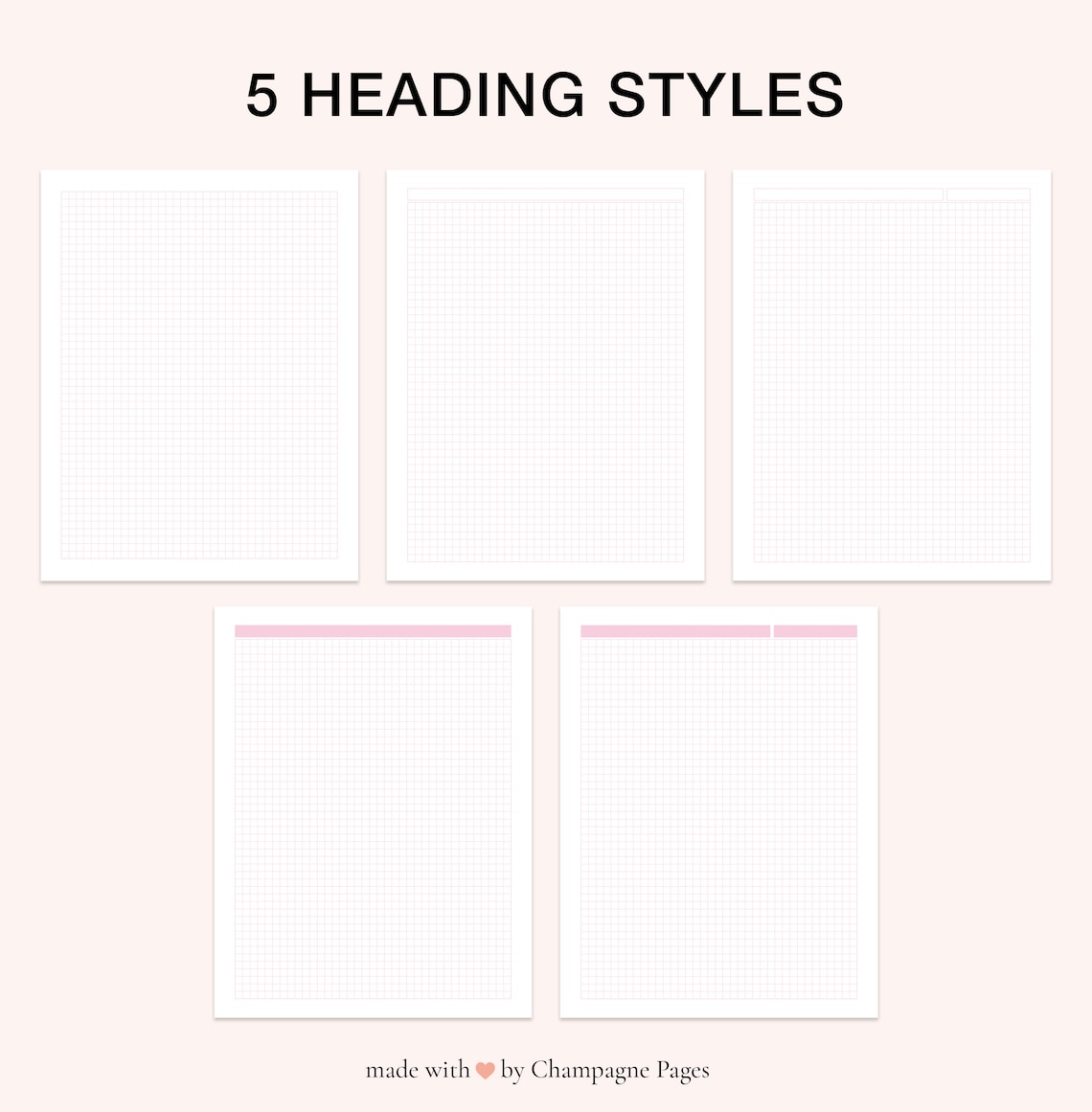 Printable Graphing Paper Templates (5x5) 5 Squares per Inch Quad