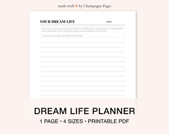 Dream Life Planner, Law of Attraction Journal (Printable PDF)