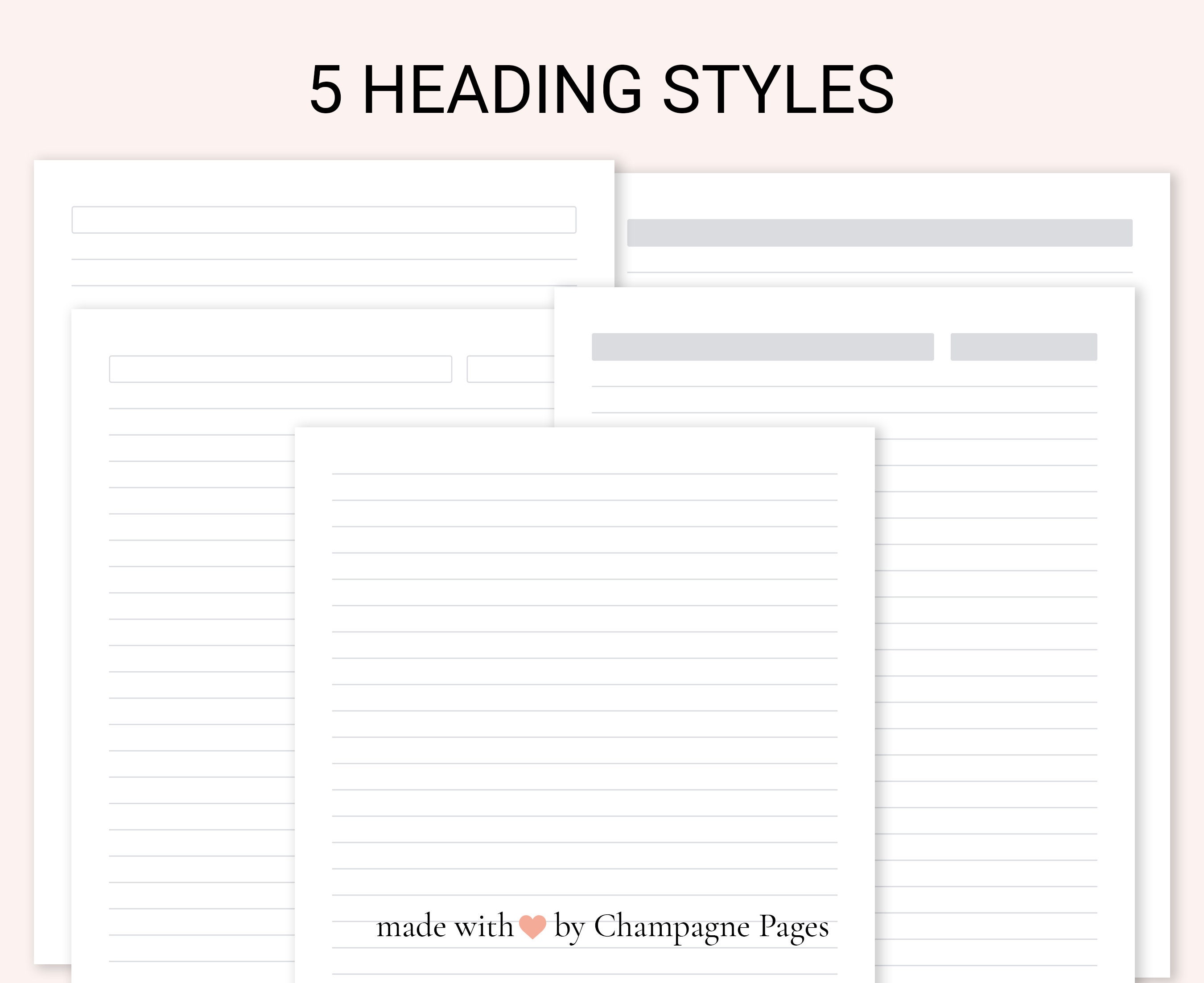 Printable Paper Templates - Legal Ruled | Wide Ruled, 8.7 Mm Spacing ...