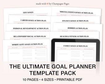 Life Goals Planner Bundle, GoodNotes Template (Printable PDF)