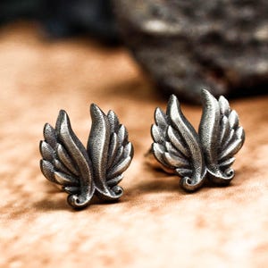 double wing stud earrings, a pair of exquisite wing stud earrings, wing studearrings, angel wings, minimalistgift, butterflywingstudearrings