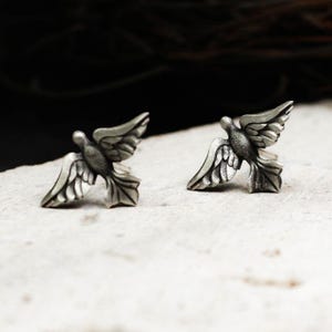 Dove Earrings, Bird Earrings, Silver Dove Bird, Dove Jewelry, Realistic Bird Earrings, Silver Earrings Gift - Fine Animal Bird Earrings