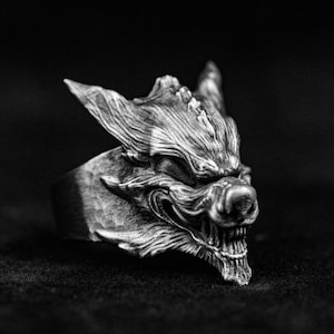 Insidious wolf ring wolf mask mythical beast wild wolf king mythand egend loyalforest world king of beasts jewelry 925 sterling silver brass