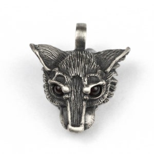 925 Sterling Silber Fuchs Anhänger Halskette - Rubin Auge Fuchs Emblem - Geist Tier Halskette - Perfektes Geschenk für Freunde - Tier Schmuck