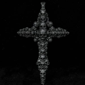 Cross Pendant Necklace Solid Gothic Halley Holy War Medieval Curia Empire Religious Artisan Made 925 Sterling Silver Brass Skull