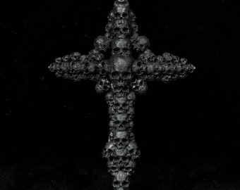 Cross Pendant Necklace Solid Gothic Halley Holy War Medieval Curia Empire Religious Artisan Made 925 Sterling Silver Brass Skull
