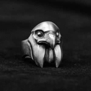 Flying Eagle Condor Crow Ring Unique Flying Animal Bird Wing Ghost Design Viking Eagle Nature Prophecy 925 Silver Brass Men and Women