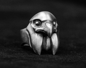 Handmade 925 Silver Eagle Ring, Viking Bird Wing Design