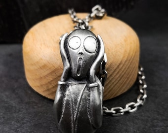 925 Sterling Silber Anhänger Halskette-Ausrufezeichen Halskette-Ausdruck schreien Schmuck-handgemachterSchmuck