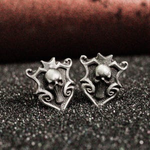 War shield and skull earrings/spiritual armor earrings/925 sterling silver earrings/exquisite gifts
