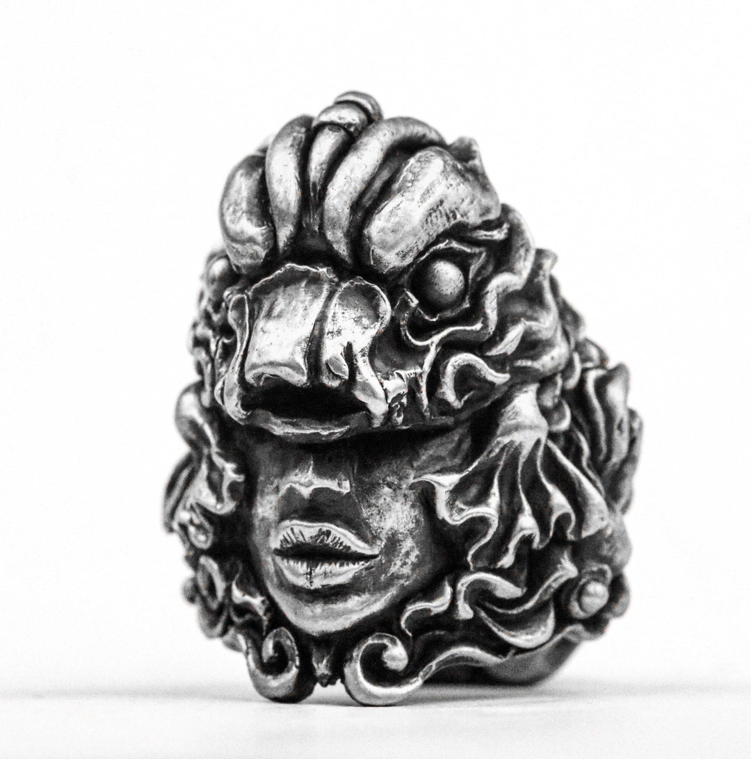 Handmade Sterling Silver Beast Ring - Gothic Masked Character - Etsy