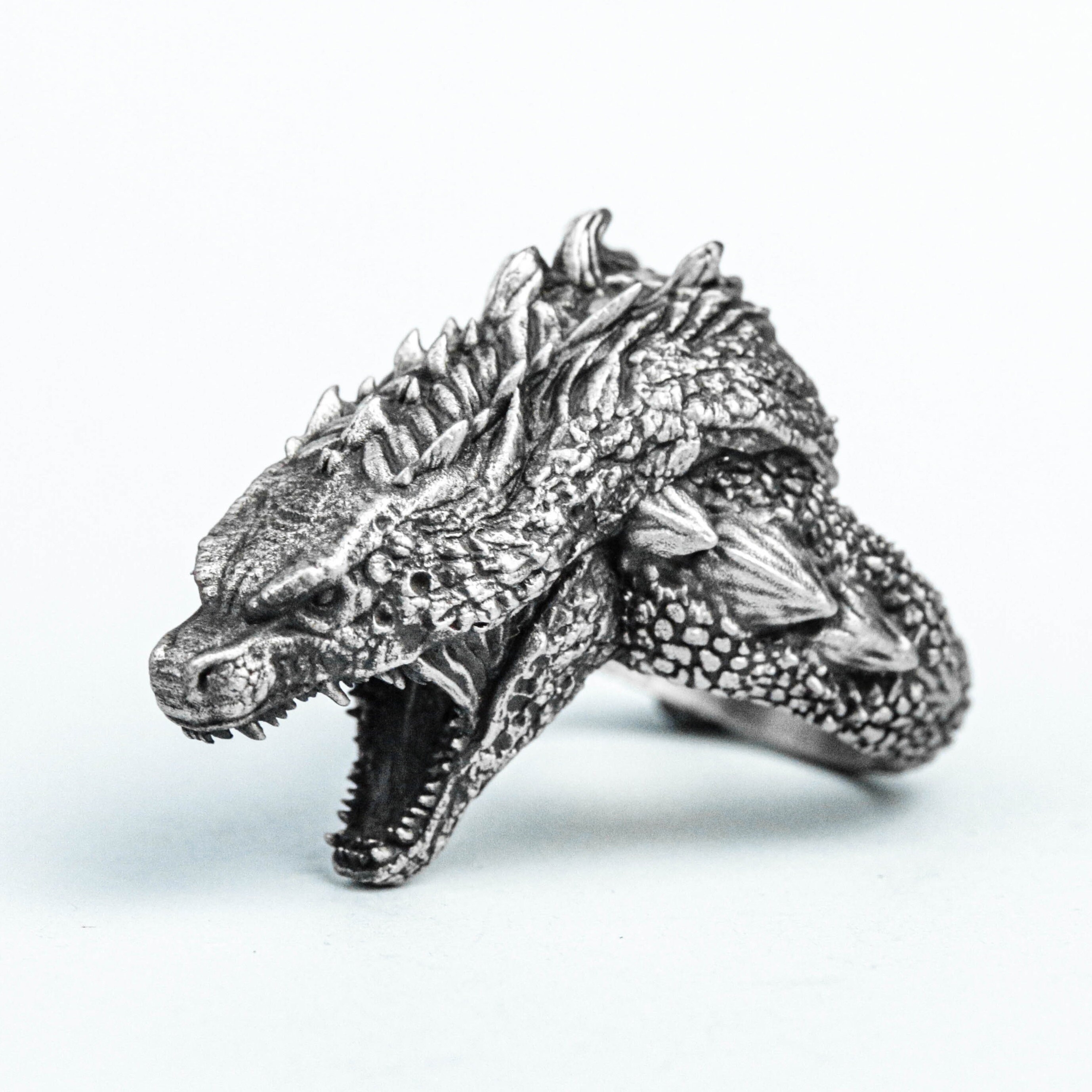 Godzilla Ring Men's Ring Textured 925 Sterling Silver - Etsy