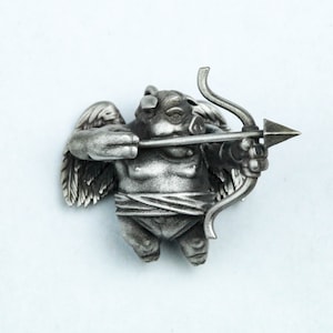 Little Flying Pig - Archery - Bow and Arrow - Animals - 925 Silver Pendant Necklace - Kawaii Piggy - Girls Jewelry - Love Witness Jewelry