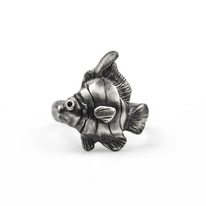 Sea fish ring, fish appreciation ring, fish jewelry, unique fish design, 925 silver and brass, men and women, ocean ring, fish ring,