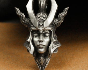 Handmade Sterling Silver Japanese Samurai Goddess Pendant