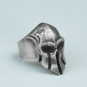 Spartan Gladiator Helmet Ring, 925 Sterling Silver Men&#39;s Ring