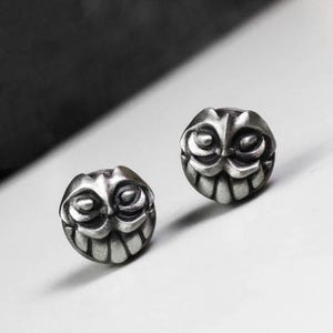 viking owl stud earrings, celtic owl stud earrings, sterling silver owl stud earrings, sterling silver stud earrings, cute animal gifts