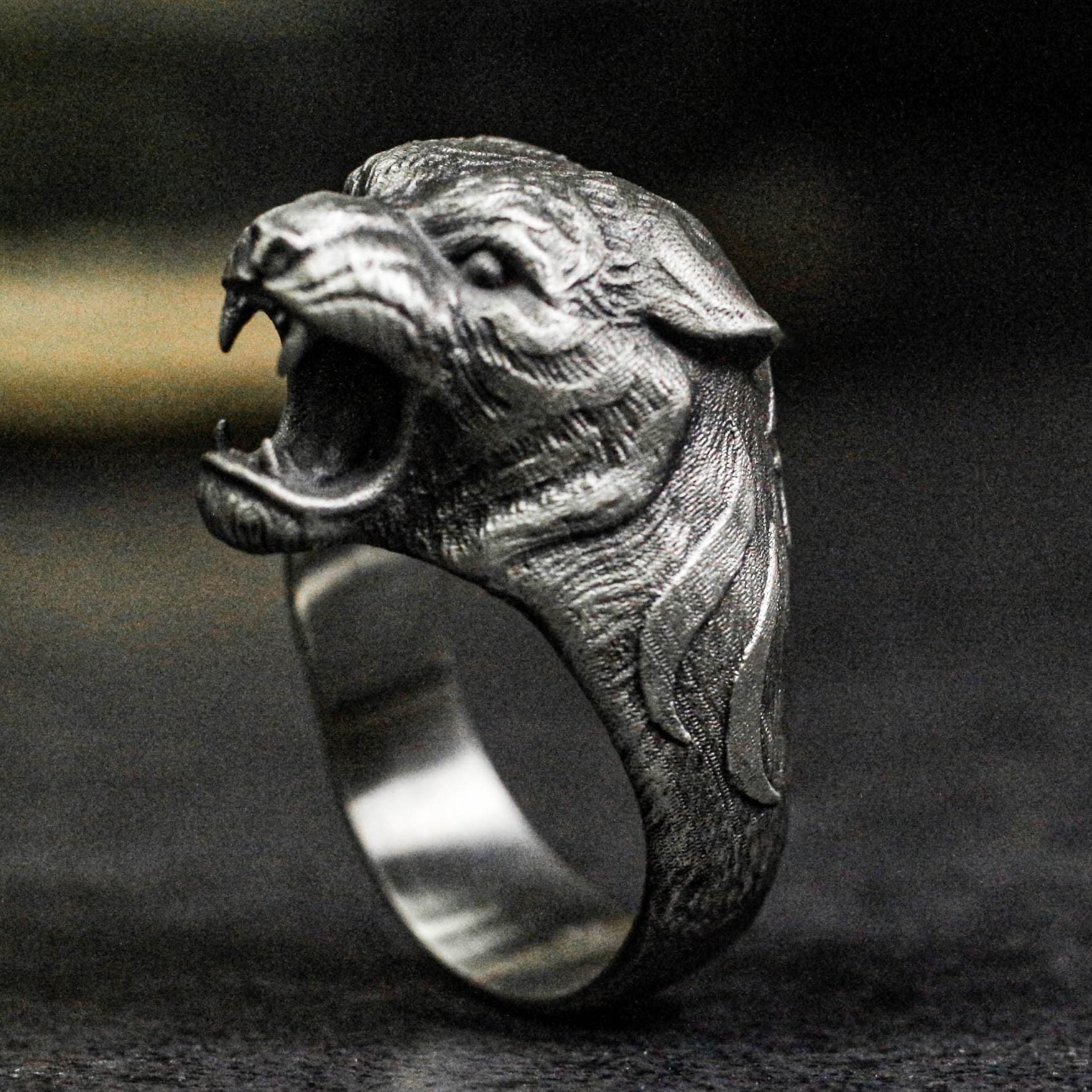 Silver Adjustable Animal Head Rings - Etsy