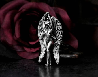Engel Dämon Anhänger Halskette Sexy Guardian Design Kunst Akt Menschlicher Körper Art-Deco-Stil Party Favor Statue 925 Silber Messing Männer und Frauen