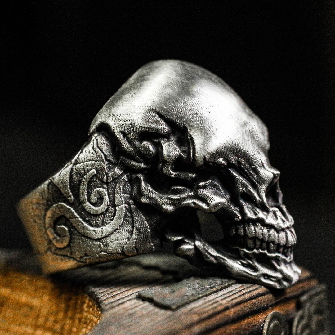 925 Sterling Silver Devil Ring, Gothic Motorcycle Jewelry, Suitable for ...