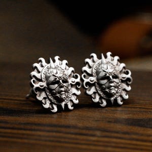 Venetian mask silver earrings, baroque style earrings, sunflower earrings, smiley face earrings, elegant earrings, personalized maskearrings