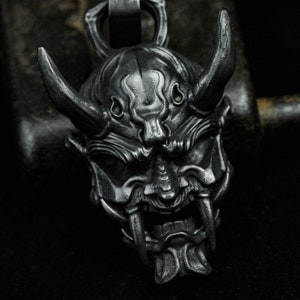 Ghost face wisdom devil pendant necklace jewelry skull high-end mask eternal darkness totem hell myths and legends 925 sterling silver brass