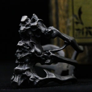 Spine Human Design Horror Anatomy Dark Mechanical Skull Ring Jewelry Apocalyptic Style 925 Silver Brass Men Women Adjustable Artisan Made