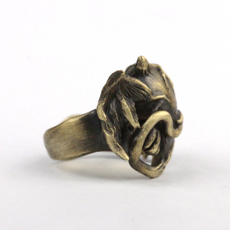 Dark Demon Heart Ring-love Silver Jewelry Gift-guardian Angel Handmade ...