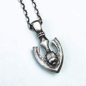 Silver scarab anchor pendant\ancient Egyptian style pendant\amulet jewelry\curiosity\protection necklace\anchor pendant