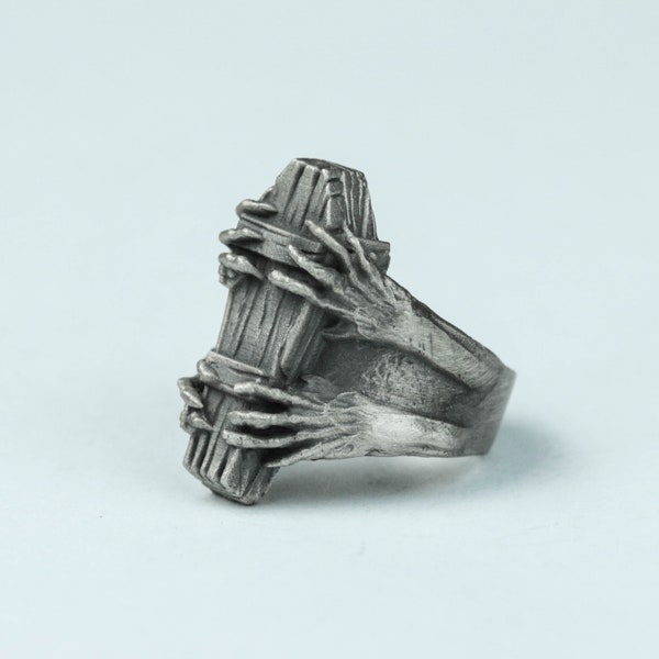 Devil's Claw - Holy Coffin Silver Ring - Box Ring - Gothic - Whimsical - Exclusive Design Ring - Ghost Rider Poison Ring