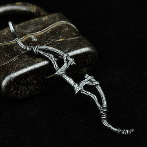 Handboog eenvoudige pijl en boog hanger ketting creatieve handgemaakte sieraden boogschieten inspiratie 925 sterling zilver messing voor mannen en vrouwen