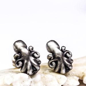 Octopus earrings, Cthulhu earrings, mythical fish, deep sea fish jewelry, octopus tentacle earrings, 925 sterling silver earrings