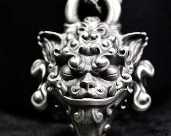 Handmade Sterling Silver Griffin Pendant Necklace, Mythical Creature Jewelry