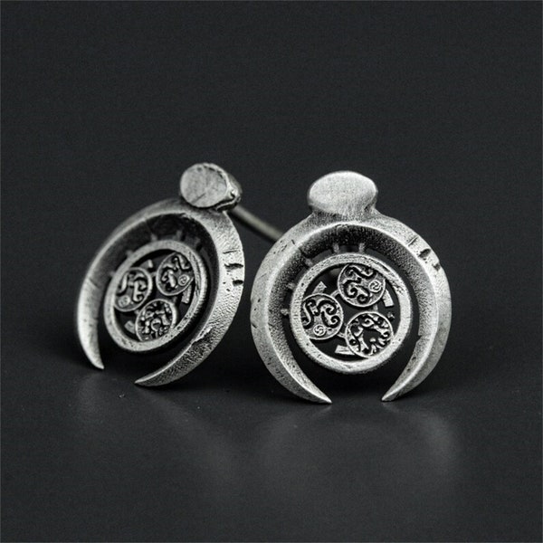 Handmade Sterling Silver Crescent Earrings, Boho Luna Jewelry