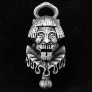 Humorous Horror Clown Ancient Puppet Necklace Pendant Funny Art Silhouette Myths and Legends 925 Sterling Silver Men and Women Cosplay
