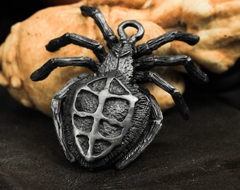 Large Sterling Silver Spider Pendant – Gothic Necklace