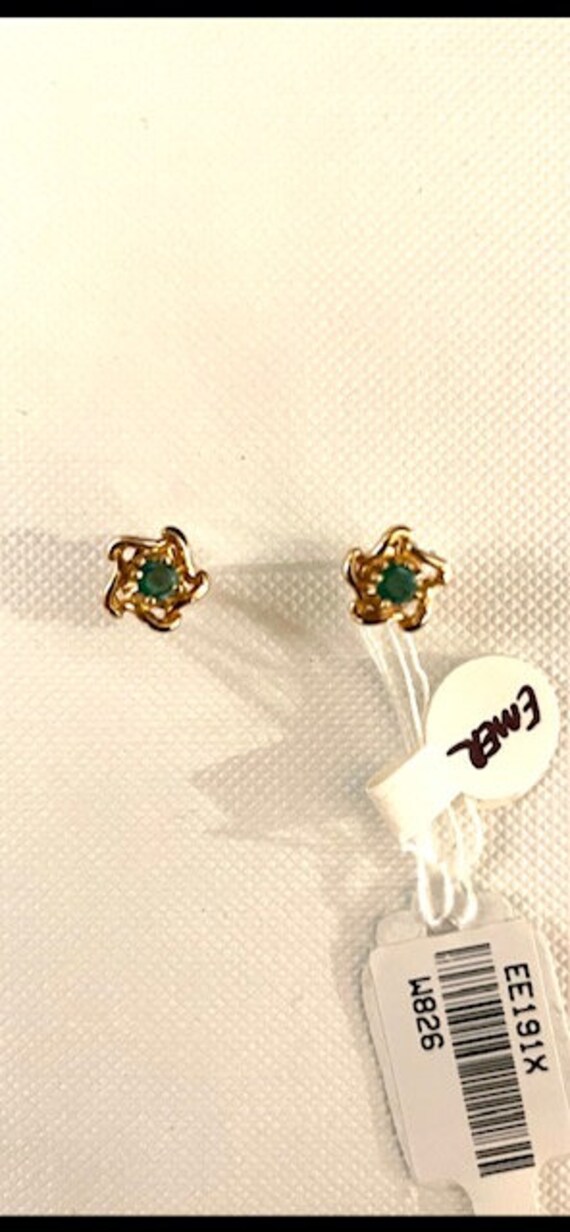 Emerald and 14K Earrings