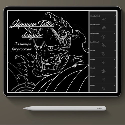 Procreate Tattoo Brush Set Japanese Tattoo Designer Dragon Etsy