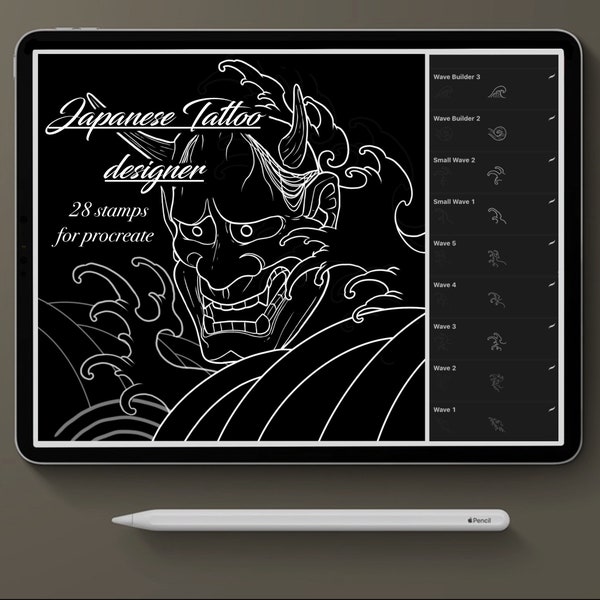 Procreate Brush Set - Timbres de créateur de tatouage japonais