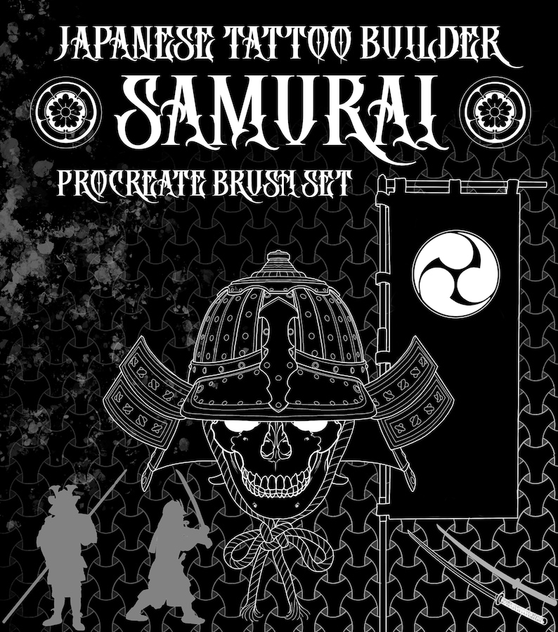 Procreate Tattoo Brush Set, Japanese Tattoo Builder, Samurai Stamp Set ...