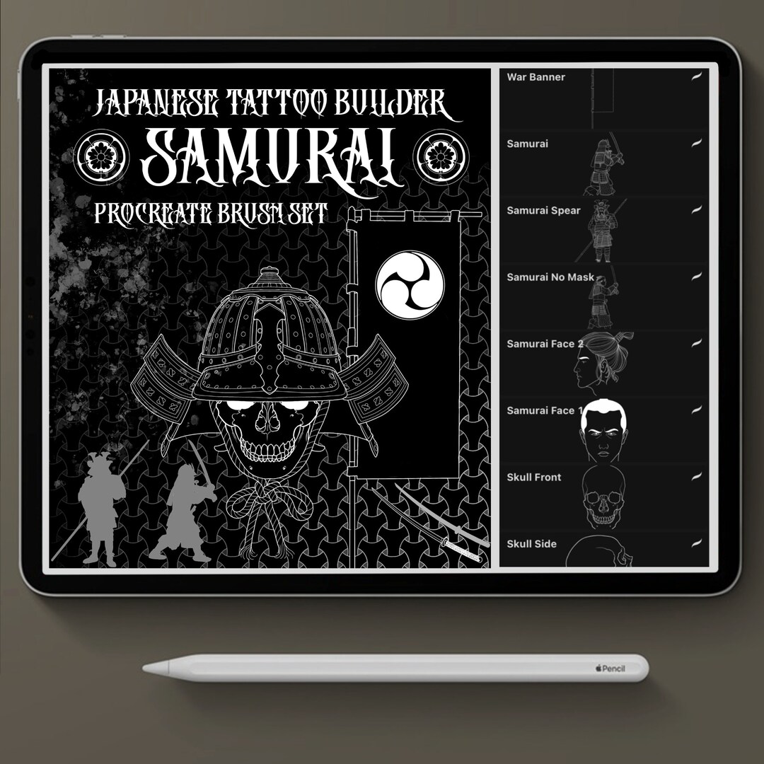 Procreate Tattoo Brush Set, Japanese Tattoo Builder, Samurai Stamp Set ...
