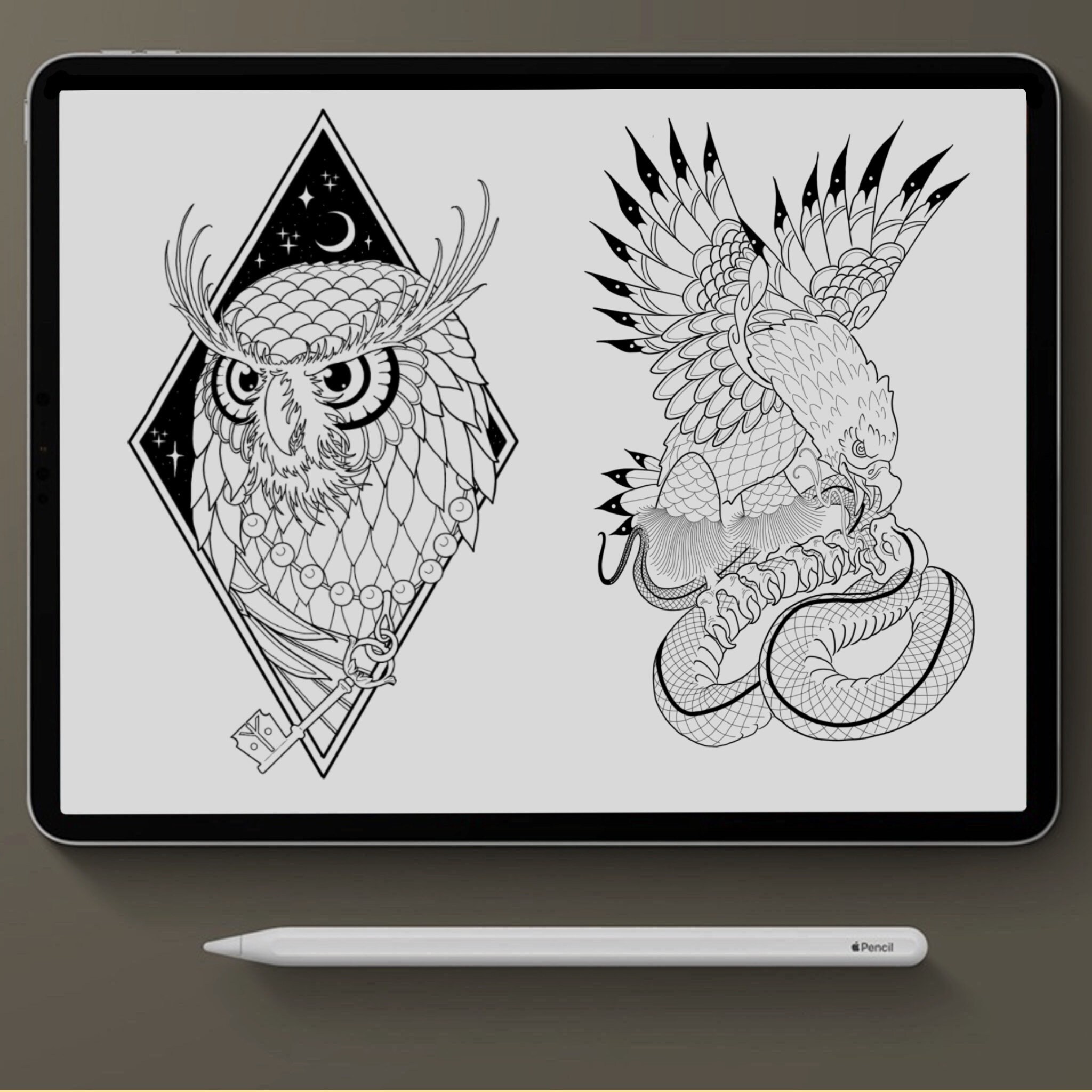 Procreate Tattoo, Flash Design, Stamp Set for Procreate - Etsy