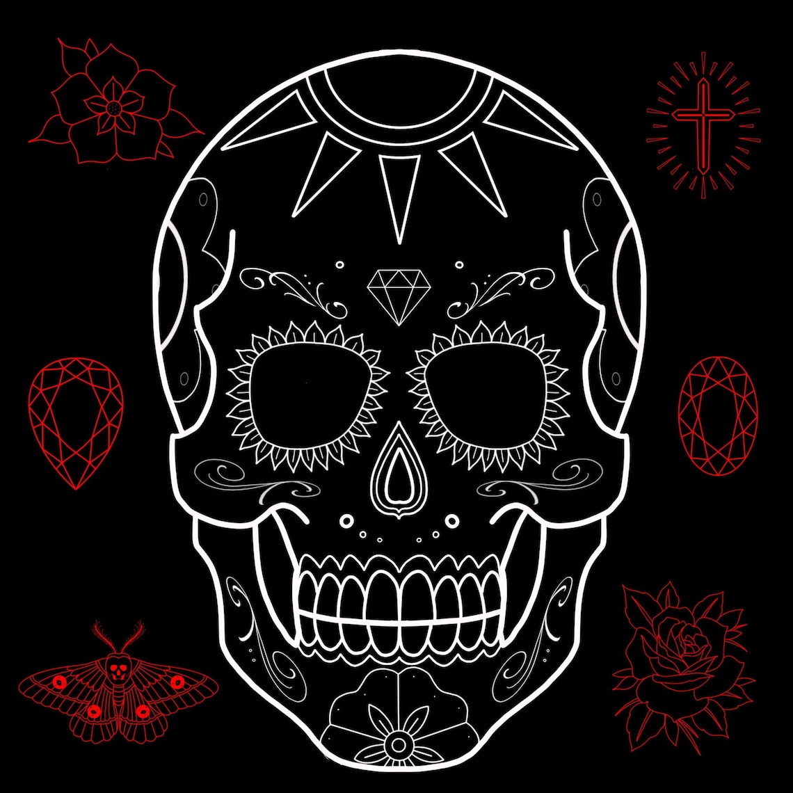 Procreate Tattoo Mexican Candy Skull Brush Set for Etsy