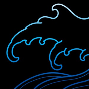 Procreate tattoo brush set, Japanese Waves, procreate stamp set image 5