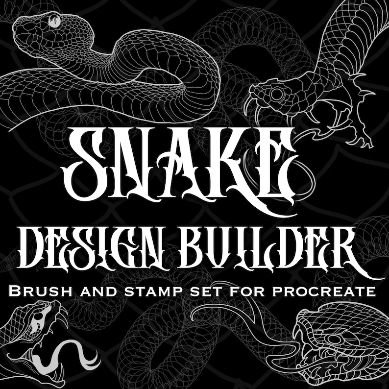 Procreate Tattoo Brush Set Snake Design Builder Snake Stamp Etsy
