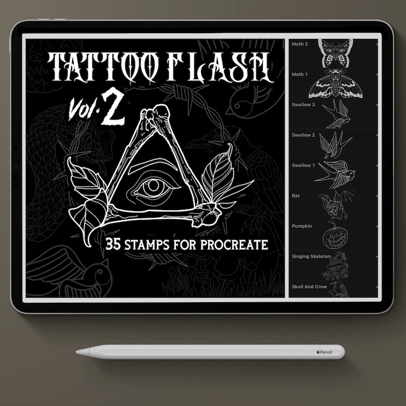 Procreate Tattoo, Flash Design, Stamp Set for Procreate - Etsy