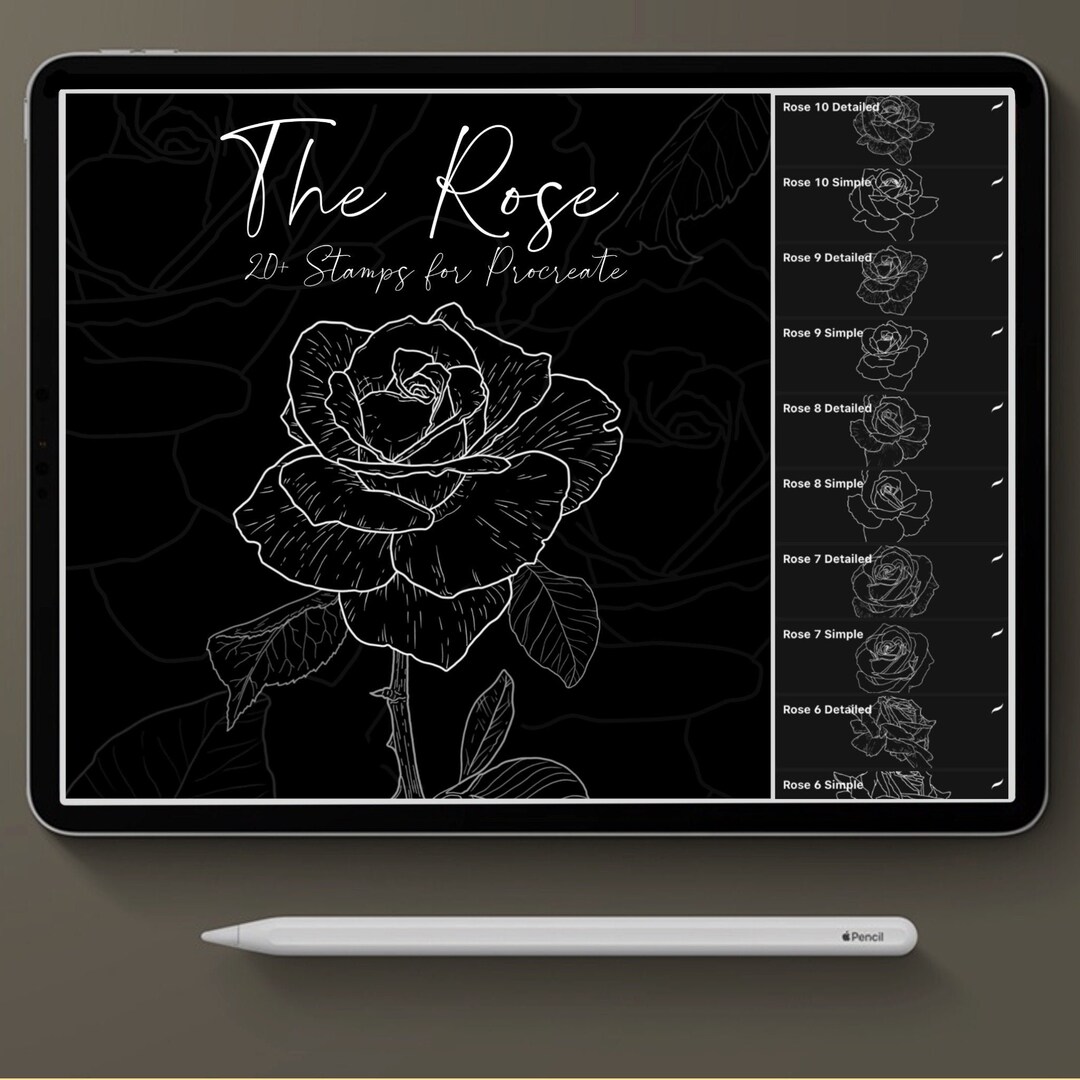 Procreate Brush Set the Rose Stamp Set - Etsy