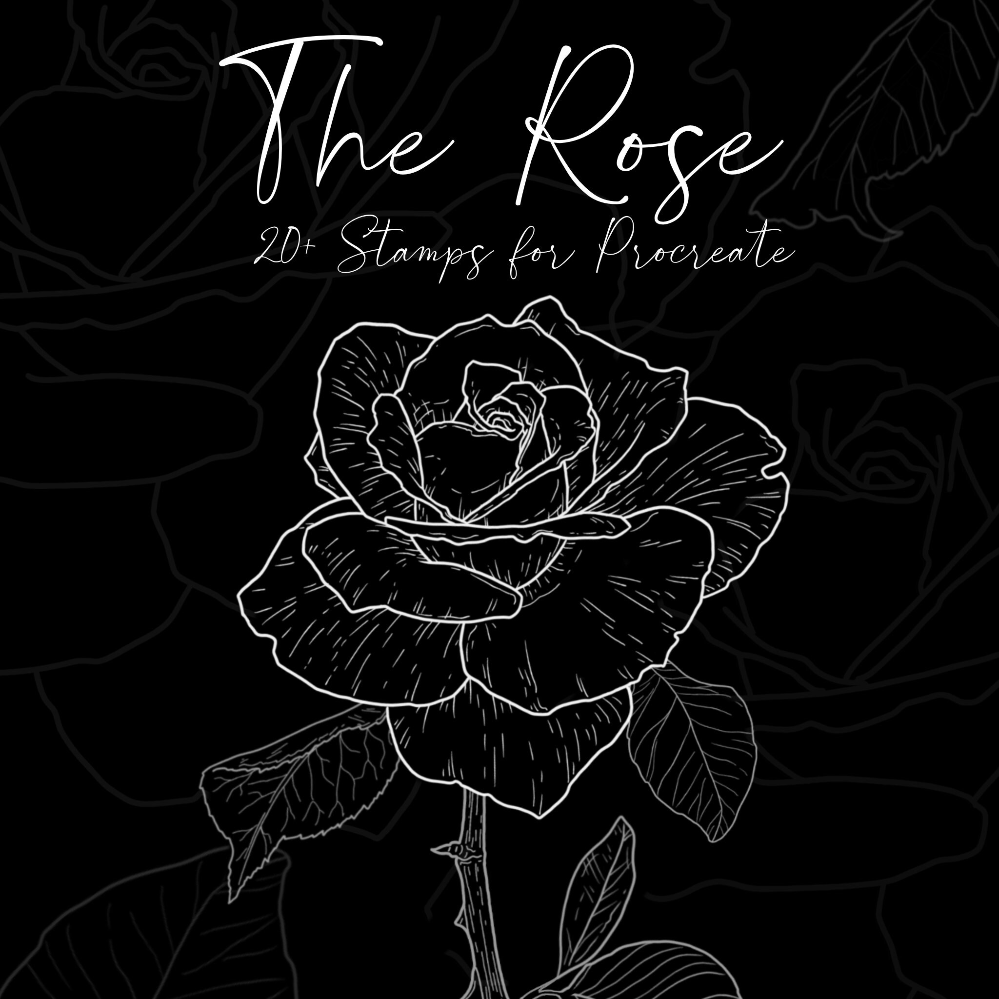 Procreate Brush Set The Rose Stamp Set | Etsy