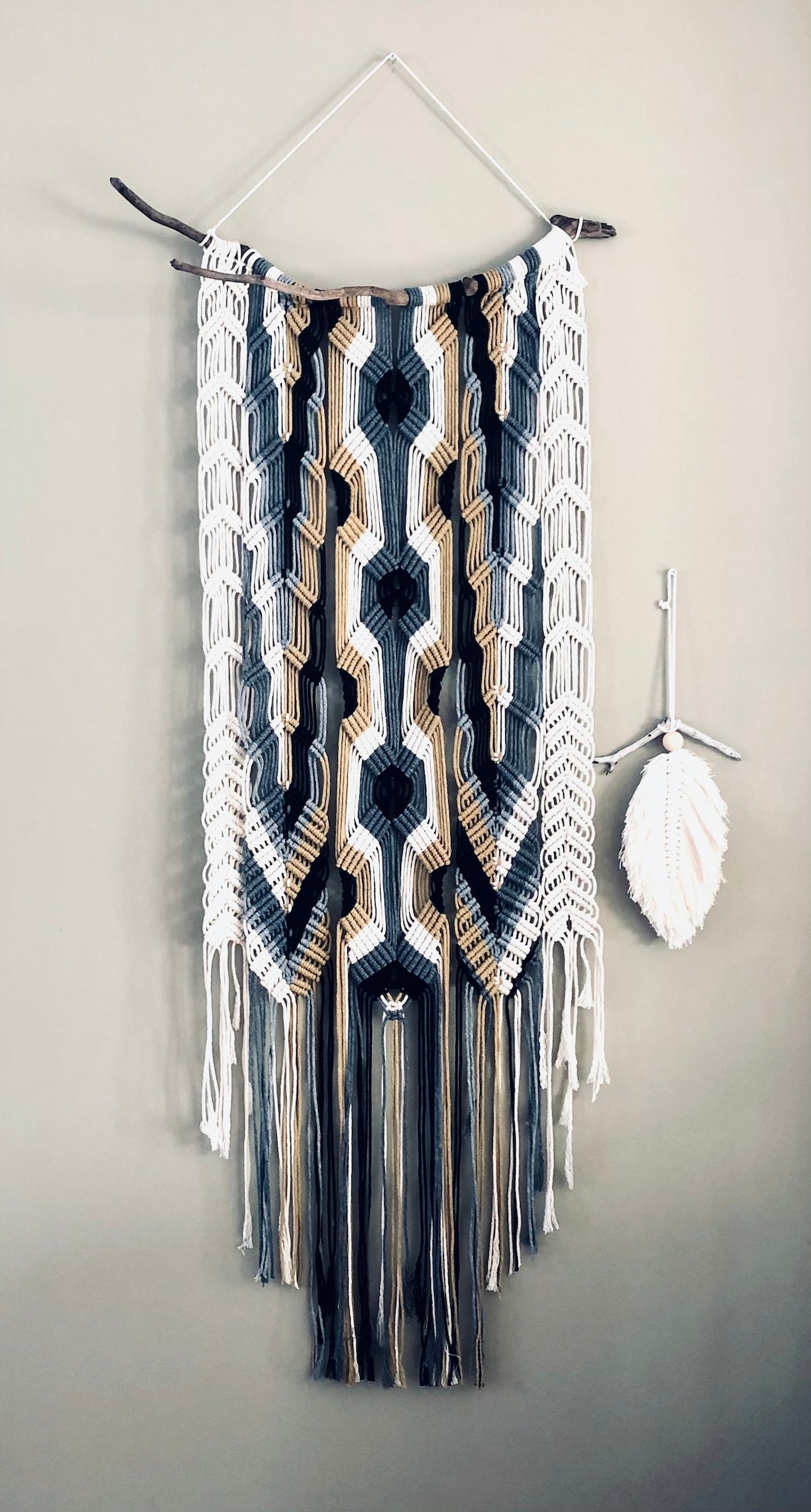 Macramé wall hanging multi colors. Macrame art made on the Etsy