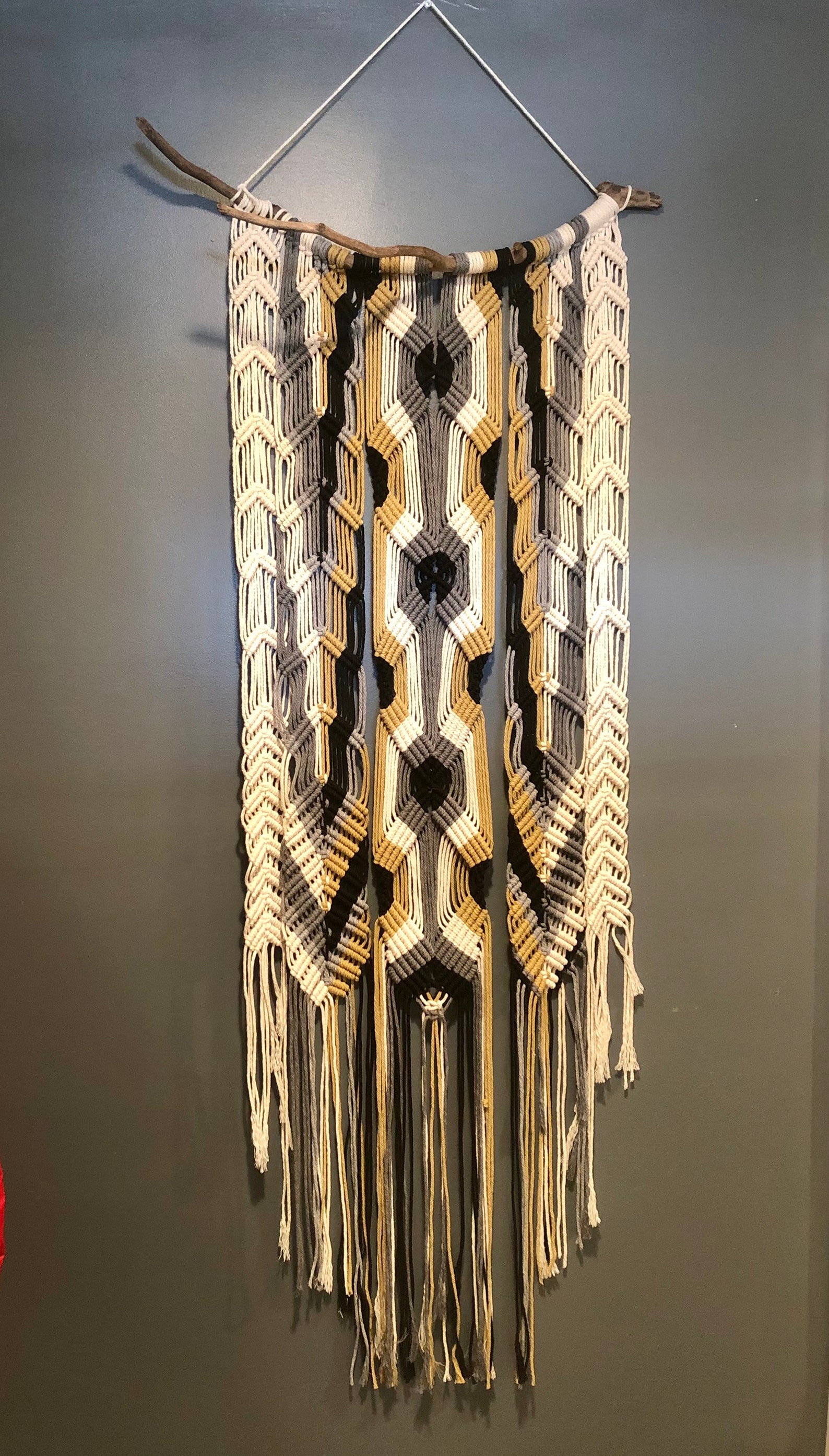 Macramé wall hanging multi colors. Macrame art made on the Etsy